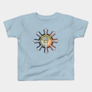 Philippine Sun / Baybayin word Lupang Hinirang Pilipinas (Chosen land Philippines) Kids T-Shirt